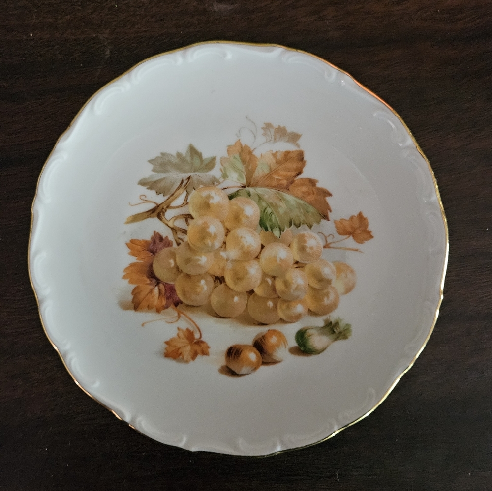 Vintage Plate from Germany Small 7 1/4" Grapes